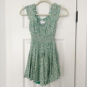 skylar+madison summer dress, sage green and white pattern, size small